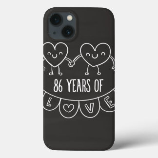 Geschenk zum 86. Jubiläum Chalk Herzen iPhone 13 Hülle