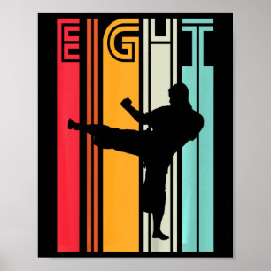 Geschenk zum 8. Geburtstag Karate Retro Taekwondo Poster