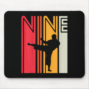 Geschenk zum 9. Geburtstag Karate Retro Taekwondo Mousepad