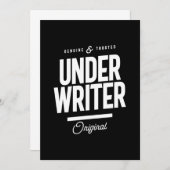 Geschenk zum Job-Titel des Underwriters Einladung (Vorne/Hinten)