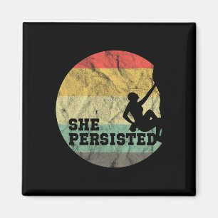 Geschenk zum Klettern Sie beharrte Frau Kletterin Magnet