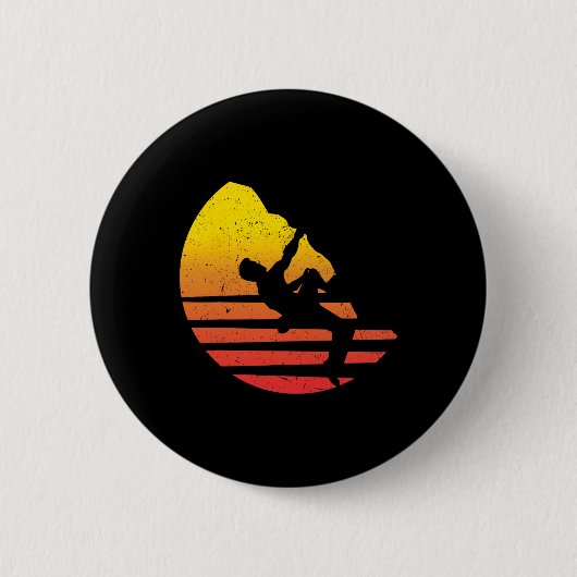 Geschenk zum Klettersteigen Vintage Retro Bouldere Button (Vorderseite)