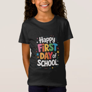 Geschenk zum Lehrerleben Glücklicher erster Schult T-Shirt