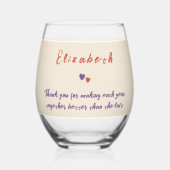 Geschenk zum lila Ehefrau in Blumenorange Weinglas Ohne Stiel (Vorderseite)