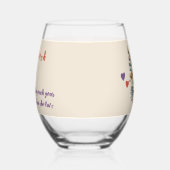 Geschenk zum lila Ehefrau in Blumenorange Weinglas Ohne Stiel (Links)