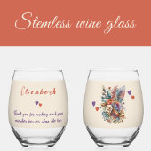 Geschenk zum lila Ehefrau in Blumenorange Weinglas Ohne Stiel