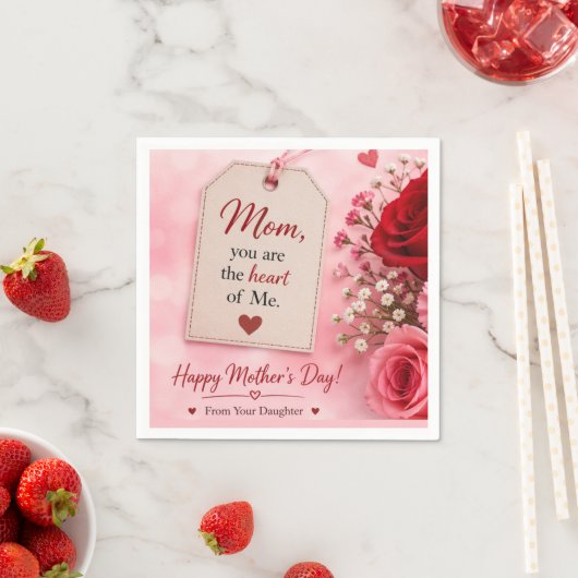 GESCHENK ZUM MUTTERTAG  SERVIETTE (Beispiel)