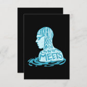 Geschenk zum Schwimmen im Sommer Begleitkarte (Vorne/Hinten)