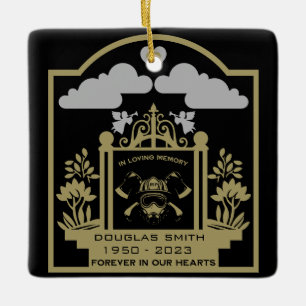 Geschenk zur Beerdigung von Feuerwehren Keramikornament