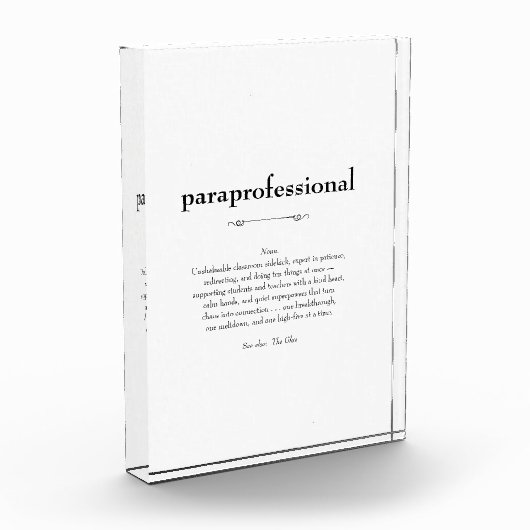 Geschenk zur Bewertung von Paraprofessional Defini Fotoblock (Links)