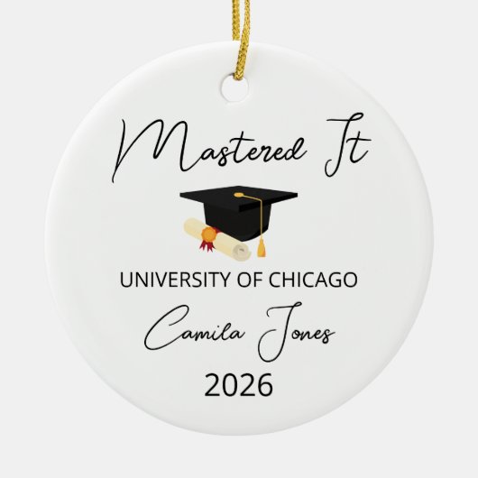Geschenk zur Master-Abschlussfeier für Sie, Master Keramik Ornament (Vorne)