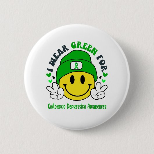 Geschenk zur Unterstützung von Kinderdepressionen Button (Vorderseite)