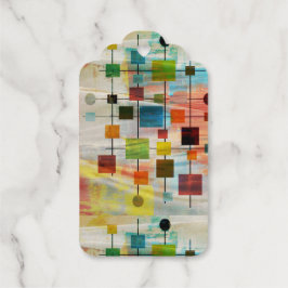 Geschenkanhänger aus Folie, Mid-Century-Modern Gra