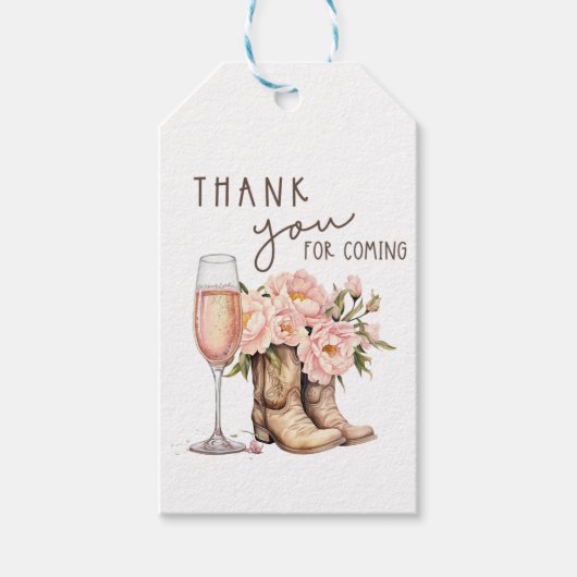 Geschenkanhänger Boots and Bubbly (Vorderseite)