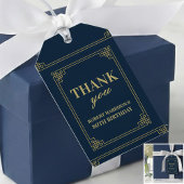 Geschenkanhänger Chic Navy Gold 80. Geburtstag Dan