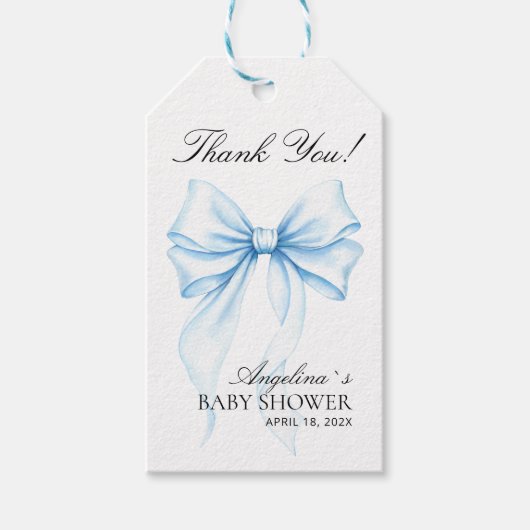 Geschenkanhänger Danke Baby Shower. (Vorderseite)