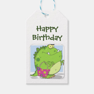 Geschenkanhänger - Dino Glücklich