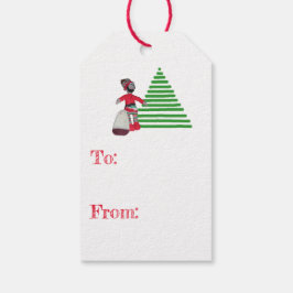 Geschenkanhänger - Elf und Baum