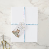 Geschenkanhänger für Baby Shower mit Wald-Fuchs-Mä (Mit Garn)