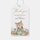 Geschenkanhänger für Baby Shower mit Wald-Fuchs-Mä (Rückseite)