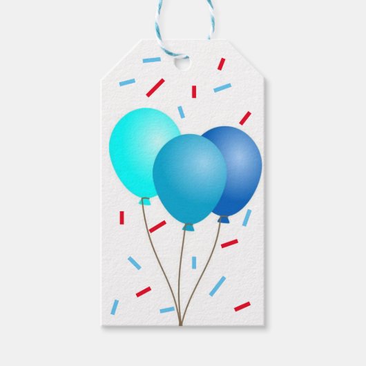 Geschenkanhänger - Luftballons mit Konfetti (Vorderseite)