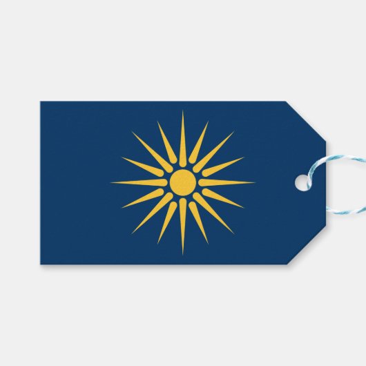 Geschenkanhänger mit Flagge von Makedonien, Griech (Vorderseite (Horizontal))