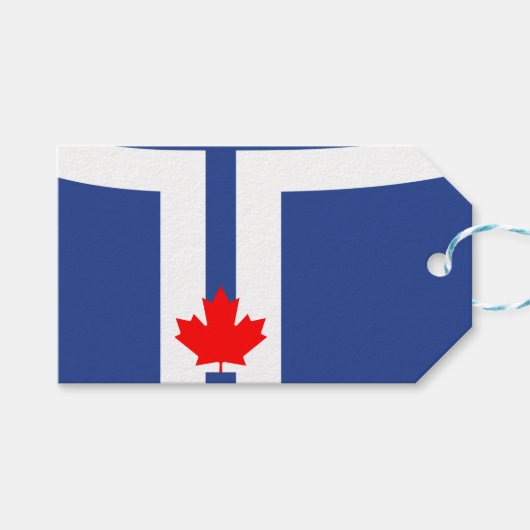 Geschenkanhänger mit Flagge von Toronto, Kanada (Vorderseite (Horizontal))