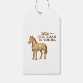 Geschenkanhänger mit motivierendem Text und Pferd (Vorderseite)