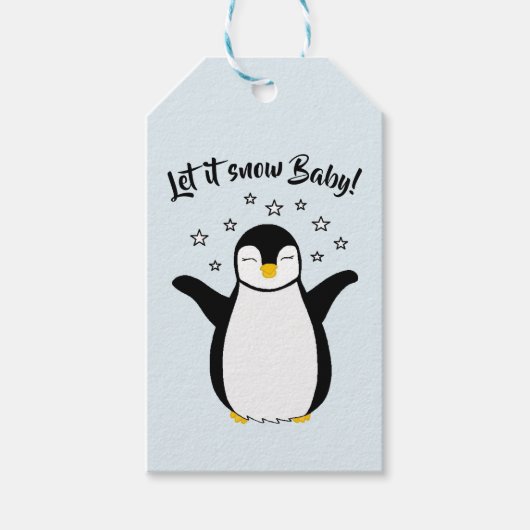 Geschenkanhänger mit niedlichem Penguin Baby (Vorderseite)
