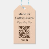 Geschenkanhänger mit QR-Code für Kaffeeliebhaber (Vorderseite)