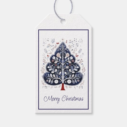 Geschenkanhänger - Skandinavischer Weihnachtsbaum (Vorderseite)