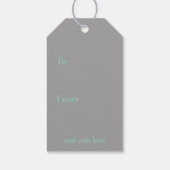 Geschenkanhänger - Türkiser Hintergrund Grauer Ste (Rückseite)