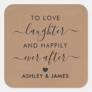 Geschenkanhänger 'Zu lieben, zu lachen und glückli Quadratischer Aufkleber
