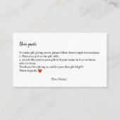 Geschenkanleitung Autumn Teddy Bear Baby Shower Begleitkarte (Rückseite)