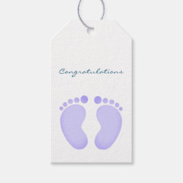 Geschenkartikel - Glückwünsche Lila Fußspuren in B Geschenkanhänger