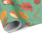 Geschenkartikel: Kastanien, Eichhörnchen, Pilze un Geschenkpapier (Rolleneckpunkt)