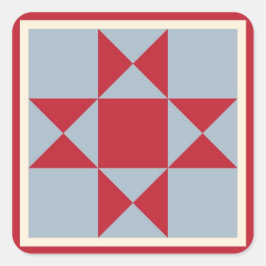 Geschenkartikel - Ohio Star Quilt Block Quadratischer Aufkleber