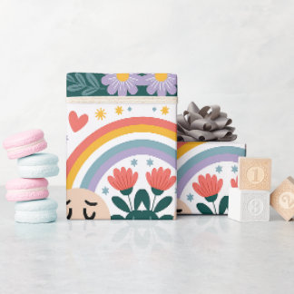 Geschenkartikel - Regenbogen & Herz Geschenkpapier