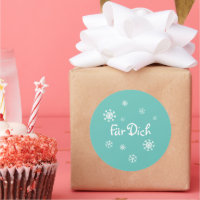 Geschenkaufkleber - Schneesterne - türkis