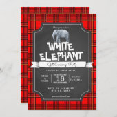 Geschenkaustausch des weißen Elefanten Einladung (Vorne/Hinten)
