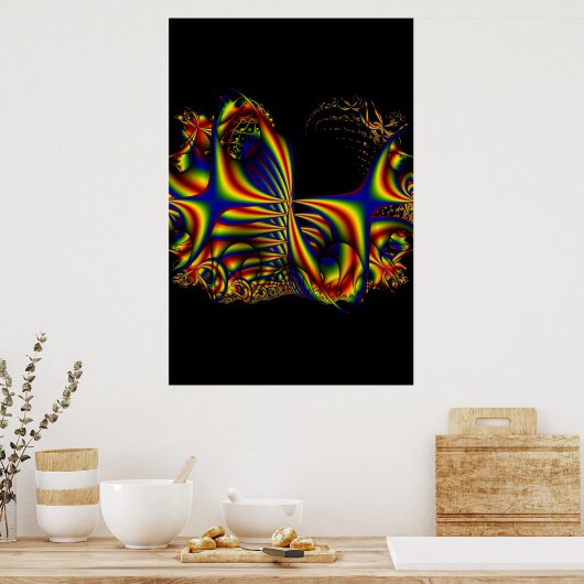 Geschenkband | Rainbow Fraktal Art Poster (Küche)
