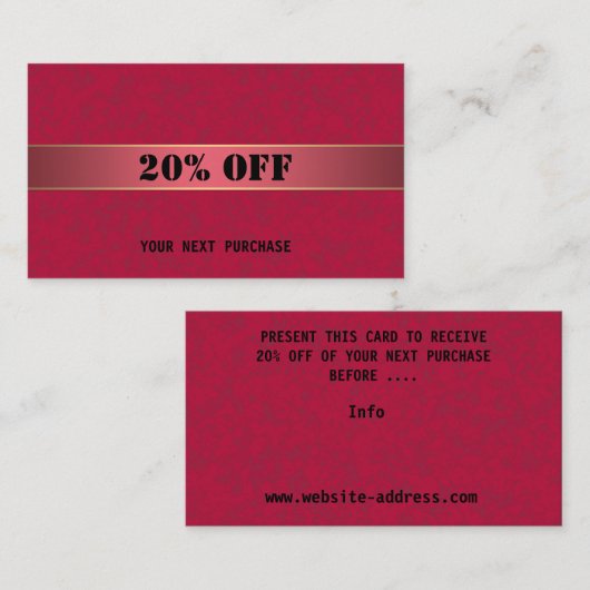 Geschenkbescheinigung Visitenkarte (Vorne/Hinten)