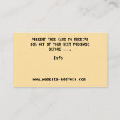 Geschenkbescheinigung Visitenkarte (Rückseite)