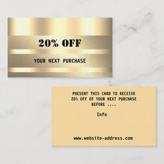 Geschenkbescheinigung Visitenkarte (Vorne/Hinten)