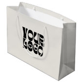 Geschenkbeutel für kundenspezifische Firmenlogos Große Geschenktüte (Rückseite Schrägansicht)