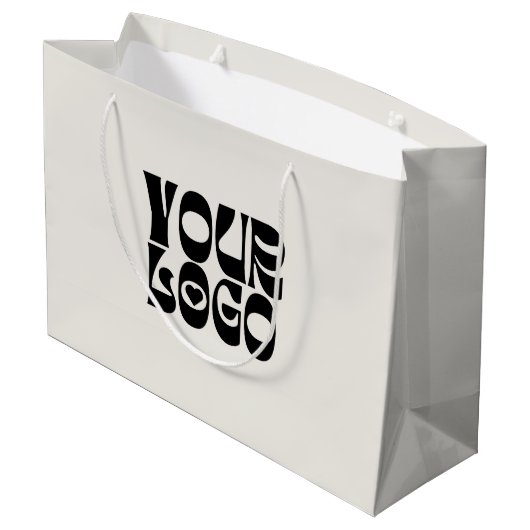 Geschenkbeutel für kundenspezifische Firmenlogos Große Geschenktüte (Rückseite Schrägansicht)