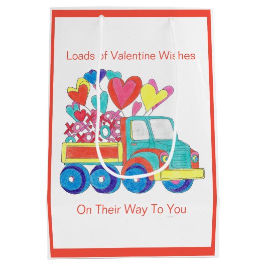 Geschenkbeutel LKW Herz Mittlere Geschenktüte (Rückseite)