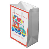 Geschenkbeutel LKW Herz Mittlere Geschenktüte (Rückseite Schrägansicht)