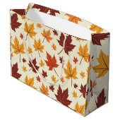 Geschenkbeutel mit Laubblattmuster Große Geschenktüte (Rückseite Schrägansicht)