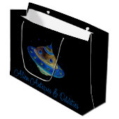 Geschenkbeutel, Raumschiff, Außerirdischen Große Geschenktüte (Vorderseite Schrägansicht)